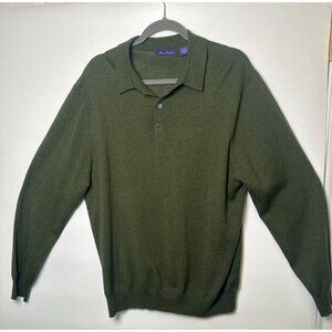 Alan Flusser Merino Wool Blend Collared Sweater Size Large